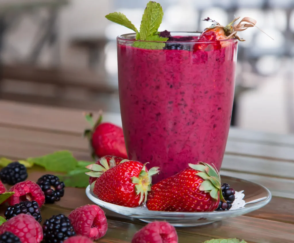 batido de frutos rojos